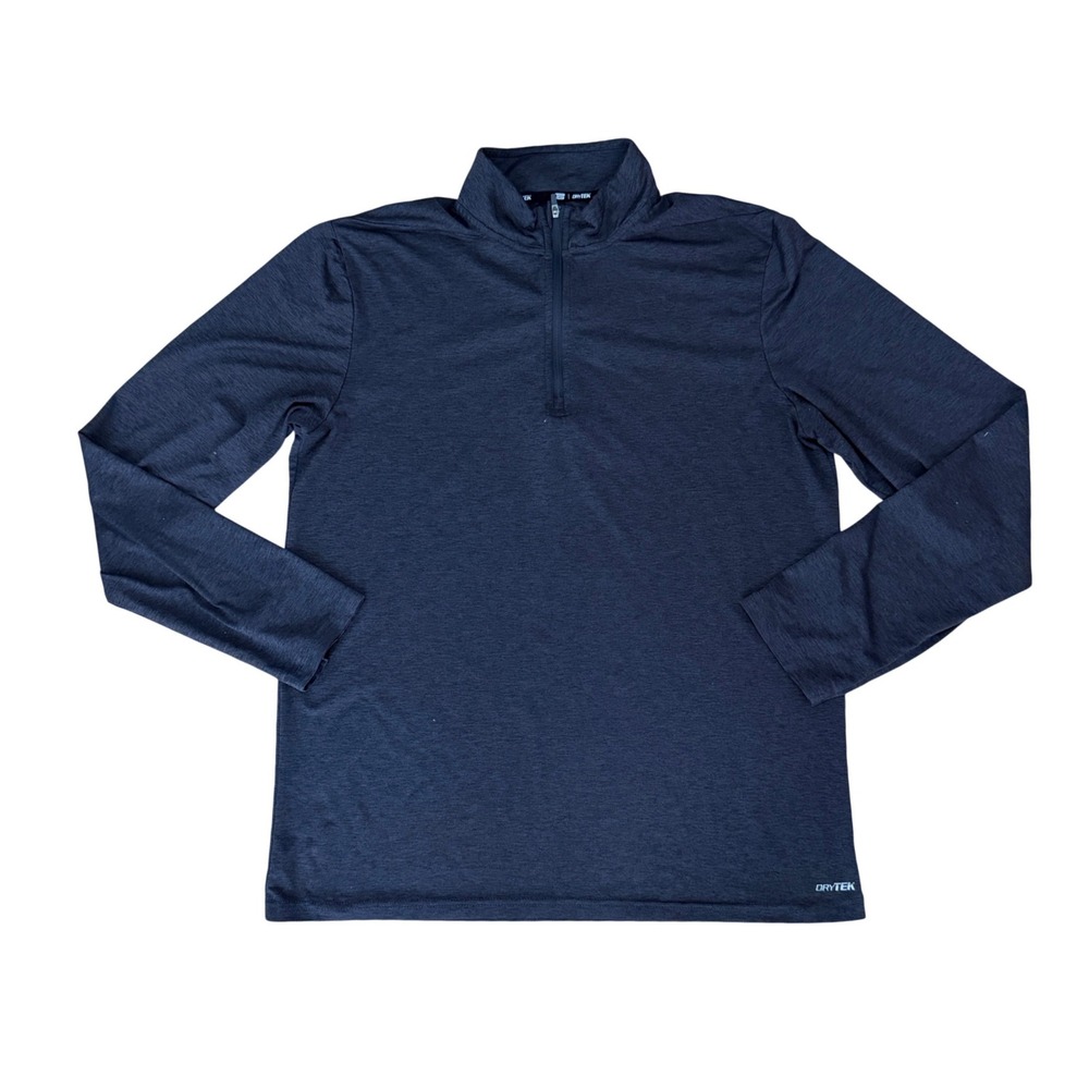 Tek Gear Quarter Zip Pullover Mens‎ Medium DryTek Space Dye Charcoal Gray